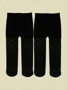 2 件女童婴幼儿心形印花紧身裤，柔软网眼连裤袜，纯色紧身裤，适合日常生活、舞蹈练习、裙子搭配，春夏 - 彩色 - 查看 41