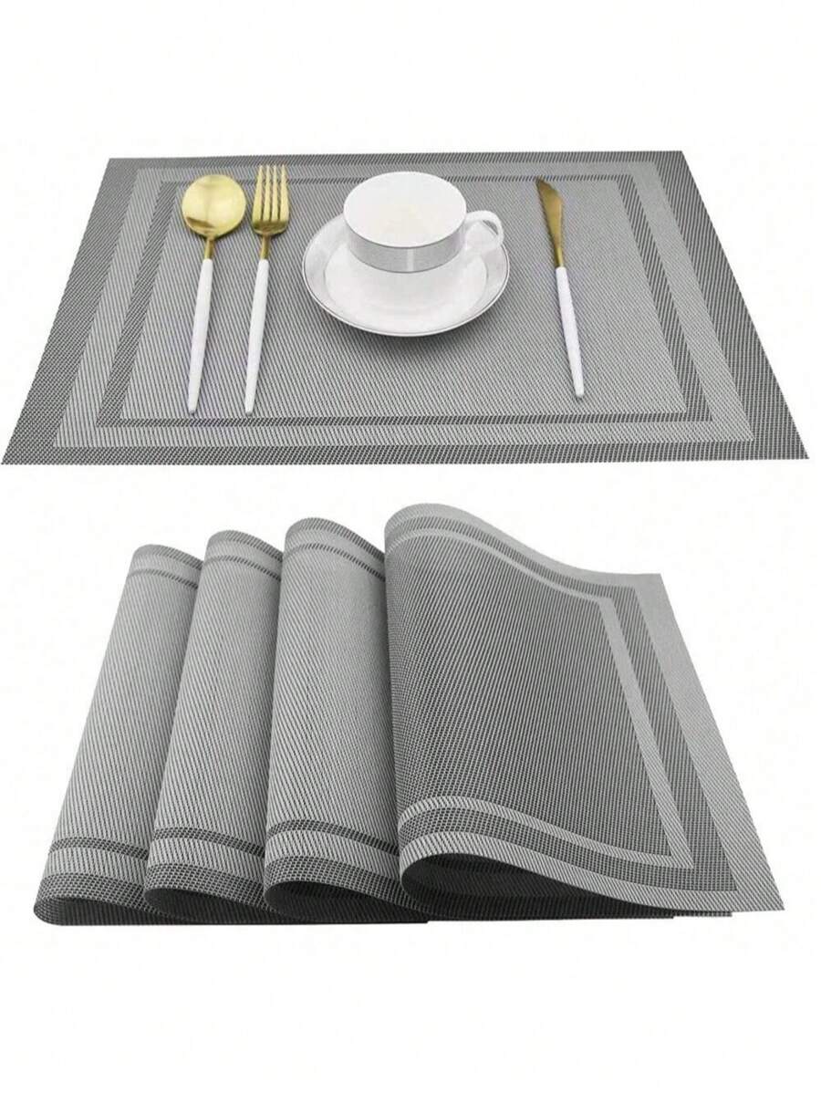 1 件方形编织餐垫、隔热垫、防油桌垫，适用于餐厅、家庭厨房、杯垫