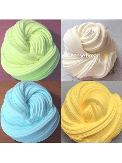 4pcs/1pc Scented Crystal Mud Soft Non-Sticky Pressure Relief Toy, Expands With Play, Slime Bubbling Playdough Toy, DIY Slime Stress Relief Prop, Fun Toy For Birthday Parties And Events