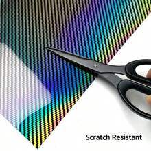 1 Roll 9D Laser Carbon Fiber Silver Car Wrap Film, 3D Laser Carbon Fiber Chameleon Film, Multi-Purpose PET Car Interior Decoration Film, Scratch-Resistant Paint Protection Car Decal - one-size - View 9