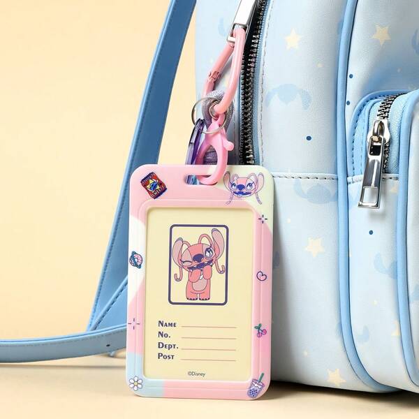 Miniso Disney Stitch Cute Card Holder, Fun Cartoon Image, Lightweight And Portable, Ideal For Daily Commute Or Campus Life(1 PC)