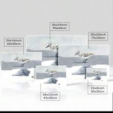 1Pc Framed Wall Art Sandpiper And Whelk Watercolor Canvas Poster Paintings Ideal Gift For Living Room Bedroom Corridor Wall Decor Room Decoration Ready To Hang - White - View 6