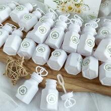 1 Set Wedding Bubble Bottle Party Favor Packs, Includes Wooden Blow Bubble Sign 50 Mini Bottles And 50 Stickers, Liquid Free For Weddings Babyshowers Birthdays Graduation And Valentine's Day Gifts - 1 Set - 查看 7