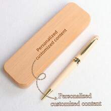 Personalized Maple Wood Pen Set, Customizable Engraved Signature Pen, Push-Button Cap, Medium Nib, Ideal Office Gift For Teachers, Anniversary, Valentine's Day - Multicolor - View 13