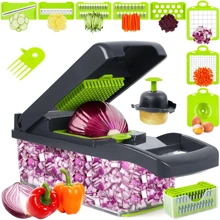 Nicer Dicer Plus 14 In 1 PREMIUM Vegetables Fruits Slicer Cutter - 黑色 - 查看 5