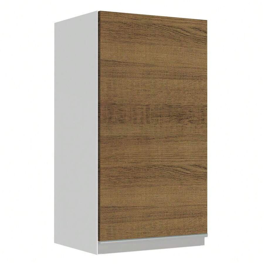 Mueble Superior Madesa Glamy 35cm 1 Puerta Blanco/marrón - Blanco y Marrón - Ver 1