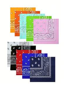 FADZOYLE Khăn quàng cổ họa tiết Paisley in hình đầu quấn khăn quàng cổ đa năng khăn tay vuông khẩu trang băng đô cho phụ nữ mặc khi dự tiệc - khăn tay - Xem 1