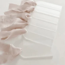 20pcs Blank Acrylic Wedding Place Cards Hanging Tags Frosted Acrylic Arch-Shaped Blank Place Cards With Ribbon For DIY Projects And Gift Tags