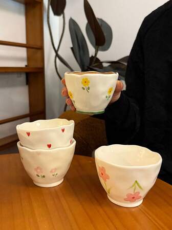 1 pieza Encantadora taza de cerámica con asa en forma de lazo y diseño de corazón de dibujos animados, taza para uso familiar en comidas/reuniones, taza para leche de desayuno, taza de café de té de la tarde, regalo para días festivos, regalo de cumpleaños