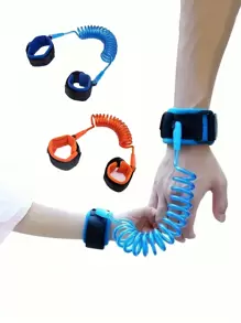 1pc Kids Anti-Lost Wrist Link Leash Traction Rope, Blue, Baby Travel Anti-Lost Chain - Blue - View 2