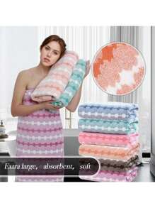 1 件女士超大浴巾超柔软超吸水速干面巾夏季、假日 - E - 查看 9