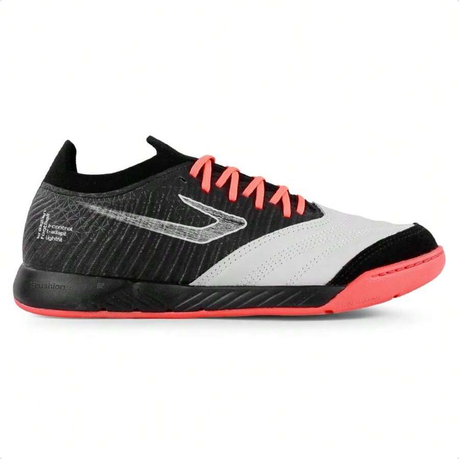 Chuteira Futsal Topper Dominator Fuse Unissex - PRETO / CORAL - Visão 1