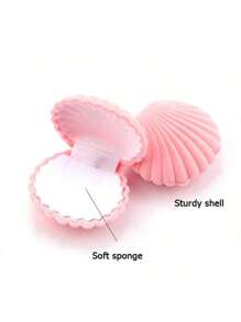 1pc Shell Shape Velvet Jewelry Box Wedding Engagement Ring Box For Earrings Necklace Bracelet Display Gift Box Holder