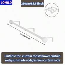 1 Pc Black/White Stainless Steel Spliced Curtain Rod, Window Curtain Rod, Roman Curtain Rod, Suitable For Bathroom, Bedroom, Living Room Home Bathroom Decor Fall Decor Bathroom Accessories Back To School