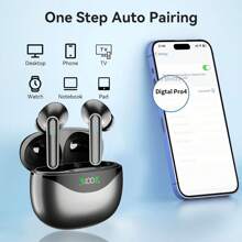 Auriculares inalámbricos verdaderos LIFEBEE con cancelación de ruido ENC, auriculares intrauriculares con micrófono, control de volumen, batería de litio recargable, compatibles con teléfonos celulares, auriculares de apertura posterior para deportes y ejercicio - Unitalla - Ver 7