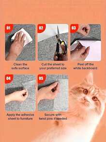 Protector anti arañazos de muebles para gatos, Protector anti arañazos de sofá para gatos, Cinta anti arañazos para gatos, Protector grande de sofá para gatos con adhesivo de un solo lado, Protectores de esquinas de sofá claros para muebles, sofá, puertas y paredes - Multicolor - Ver 5