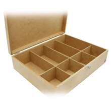 MDF Money Organizer Box For Bills And Coins With Lock And 8 Compartments - 米色 - 查看 5