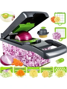 Nicer Dicer Plus 14 In 1 PREMIUM Vegetables Fruits Slicer Cutter - 黑色 - 查看 4