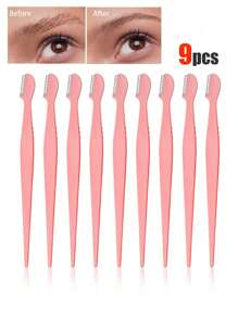 1/3/6/9/12/24/48/96/200件/套 多色修眉剃刀套装，眉毛修剪器和剃刀，去角质剃刀工具，身体脱毛修剪器和面部及眉毛剃刀套装，长柄刀片带精密保护盖，女士修眉工具，适合日常使用或旅行 - 彩色 - 查看 16