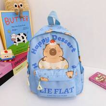 Cute Capybara Printed Backpack, Unisex Versatile Small Bookbag For Kids, Daycare Schoolbag - A - View 11