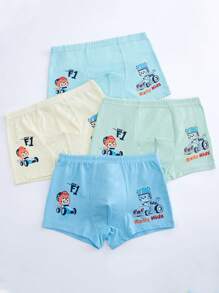 OTCRAFT 4 PCS/Pack Cute Soft Boxer Briefs For Young Boys - Multicolor - View 1