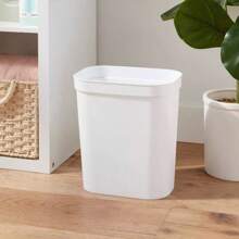 2.5gal Waste Basket White  Compact Plastic Trash Can Bathroom Or Kitchen