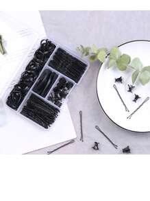 300 pezzi Set combinato di fermagli dritti e a forma di U in scatola, kit per acconciature per trucco quotidiano e raduni, styling e gestione della frammentazione dei capelli, fermagli a pinza, set per acconciature, regali