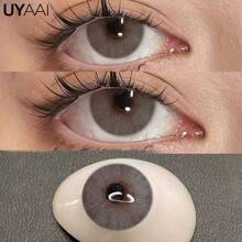 UYAAI 1副 - 自然放大彩色隐形眼镜，大直径，适合约会、日常佩戴和派对。
