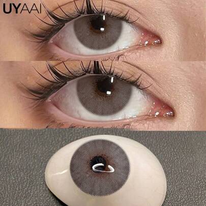 UYAAI 1副 - 自然放大彩色隐形眼镜，大直径，适合约会、日常佩戴和派对。