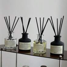 5pcs (1 Fragrance Oil Bottle + 4 Diffuser Rattan Reeds) Flameless Home Fragrance Set, Long-Lasting Scent, Suitable For Bedroom, Bathroom, Living Room, Aromatherapy, Room Freshener, Diffuser, Gift, Home Decor