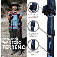 Hiprimo Bastones para Senderismo Ajustables Plegables Ergonómicos Hechos de Aluminio 7075 Ligeros con Bloqueo Rápido | Caminata Montaña | Trekking Poles - Caqui - Ver 6