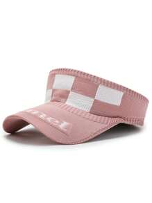 Tweekleurige geruite letter casual bohemian polyester hardlooppet, winddichte uv-bescherming decoratie, lente/zomer