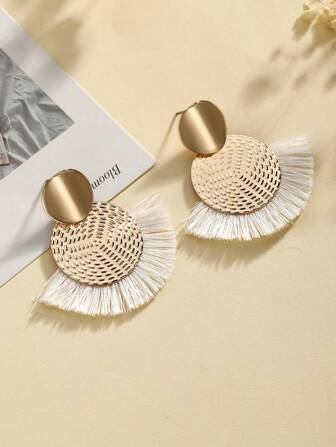 1 Pair Bohemian Vintage Tassel Earrings, Chic & Versatile