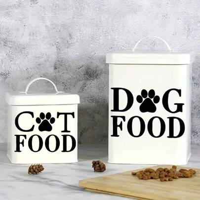 1PC Cat And Dog Food Storage Container Stickers, Waterproof PVC Creative Letter Decals, Self-Adhesive Removable Decorative Stickers, Pet Food Box Labels Room Decor Home Decor Wall Decor Bathroom Decor Wall Art Kitchen Home Decor Living Room Wall Paper Wall Stickers House Decor Bedroom Decor Room Decoration Stuff Living Room Decor Personalised Stickers