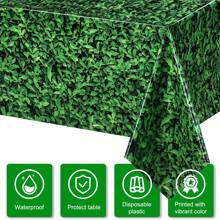 Giant 54" X 108" Green Leaf Printed Photo Backdrop, 3D Waterproof Leaf Background Photography Studio Props, Green Leaf Tablecloth For Bathroom, Party, Birthday Decor (3-Pack) - Green - View 4