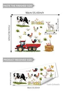1st/1set2st/1set3st Boerderijdieren Schapen, Kuikens, Wolken Muurstickers, Decoratief voor Slaapkamer, Woonkamer, Studeerkamer, Keuken