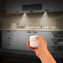 1/3/6 件无线运动传感器 LED 灯，智能无线 COB LED 灯，运动传感器橱柜照明，塑料灯罩，电池供电，带遥控器，适用于衣柜、楼梯、厨房（不含电池） - 白色 - 查看 7