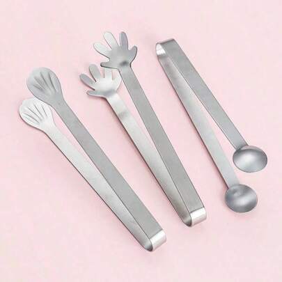 1 Pc Stainless Steel Kitchen Cooking Food Tongs, Versatile Utensil For Meat, Salad, Bread, Grilling