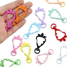 8pcs Multi-Color Enameled Carrot Shaped Connectors, Keychain, Bag, Doll, Jewelry DIY Accessories