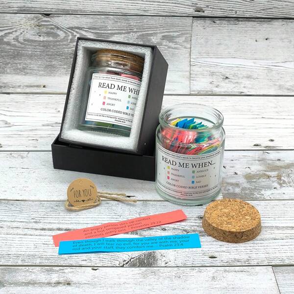 1 pieza Frasco de versículo bíblico, Regalos cristianos para mujeres, Frasco de versículos bíblicos sobre sentimientos, Léeme cuando quieras versículos bíblicos sobre emociones y sentimientos, Tarjetas de oración con versículos, Frasco de esperanza, Regalo de graduación, Regalos de cumpleaños para mujeres, Frasco bíblico, Rellenos para cestas de Pascua, Regalos de graduación para ella, Regalos cristianos para estudios bíblicos para mujeres, hombres, mamá, papá, amigos, de vuelta a la escuela, Regalos del Día de San Patricio, Navidad y Día de la Madre - Frasco de oración y esperanza