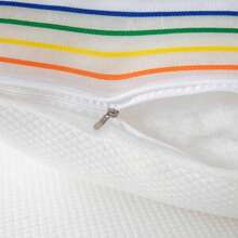 1pc Rainbow Striped Pillow, Ultra Soft & Comfortable, Sleep Enhancing & Neck Support, Bedding, Fluffy, Elastic, Breathable, Washable, Suitable For Room, Bedroom, Hotel, Sofa Napping