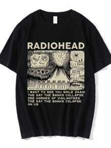 T-Shirt Unisex Shirt 100% Cotton  Print Streetwear Launch 2025 - Black - View 1