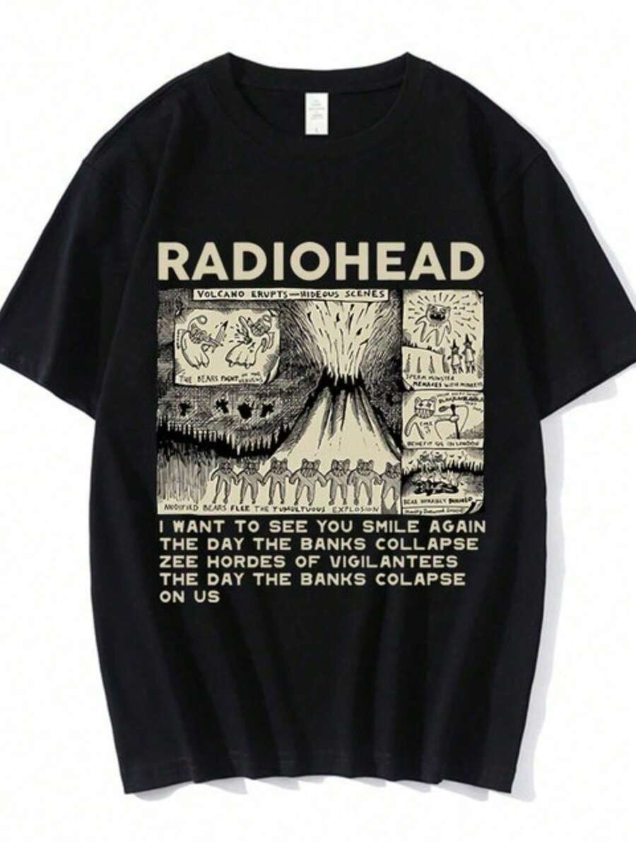 T-Shirt Unisex Shirt 100% Cotton  Print Streetwear Launch 2025 - Black - View 1