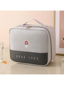 1pc Portable Medicine Storage Bag, Travel First Aid Kit, Home Medical First Aid Box, Travel Health Medicine Organizer, Suitable For Home, Travel, Disease Prevention