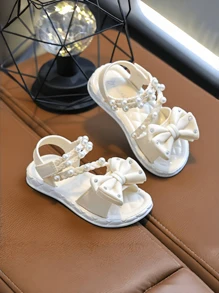 2025 New Girls Summer Fashion Open-Toe Flower Princess Shoes, Kids Lightweight Breathable Sandals, Thick-Sole Non-Slip Beach Shoes For Little Girls