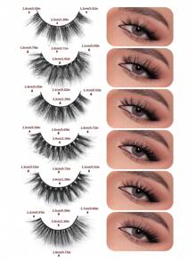 Happy Butterfly 30 Pairs Mixed Pack Natural Crossover False Eyelashes, Handmade Lengthened Thick Curly Eyelashes Artificial 3D Fuax Mink Eyelashes D Curvature Makeup Tools Hot Sellers For Daily Life,Chemical Fiber Russian Strip Lashes, Thick Natural Volume Grafting Eyelashes,Gift For Christmas, - 交叉款 - 查看 5