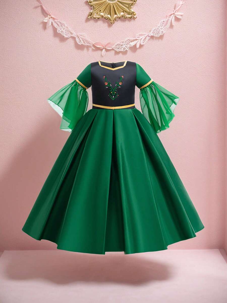 Vestido de inspiración de la Princesa Anna de Frozen para niñas, disfraz de la Reina de Hielo, vestido de princesa para fiesta, Navidad o cosplay