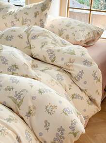 3 件套 100% 涤纶甜美粉色心形印花床上用品套装，2 个枕套 + 1 个羽绒被套（不含床单） - 彩色 - 查看 4