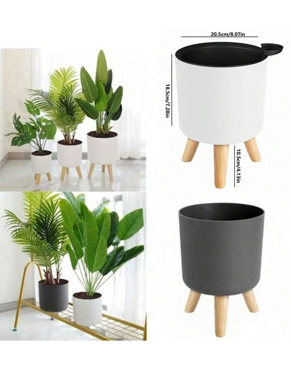 Vaso redondo clássico com autoirrigação automática, ideal para todas as plantas e flores de interior, rega única que dura de 15 a 20 dias, a melhor escolha para cuidados de curto prazo com plantas, vaso vertical moderno com furos de drenagem, decorativo