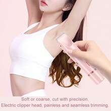 Women's Electric Bikini Trimmer - Rechargeable 2-In-1 Body & Facial Hair Removal Device, IPX7 Waterproof Wet/Dry Use, Dual-Head Hair Trimmer For Face, Underarms, Legs, Grooming Tool